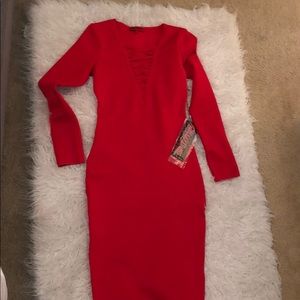 Sexy red bandage dress. Bodycon